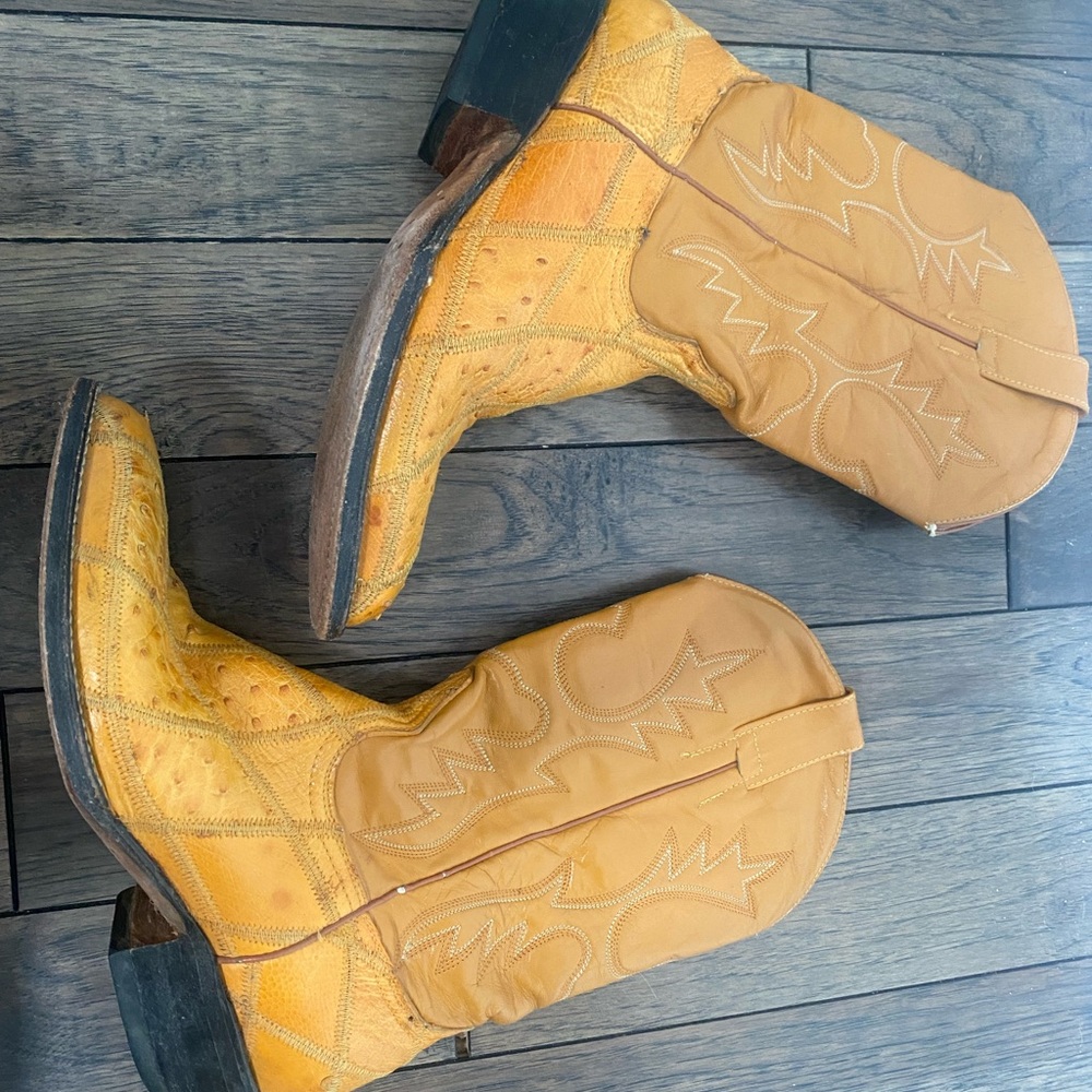 Leather Ostrich Cowgirl Boots - Picture 5 of 7